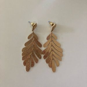 Gold Feather Earrings